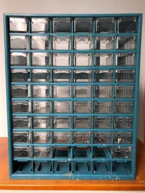 Vintage Tall Multi Clear Pull Drawer Storage Organizer Cabinet